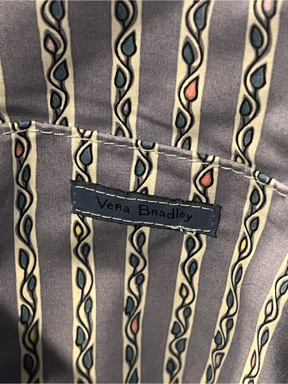 Vera Bradley Quilted Paisley Travel Tote in Light Blue with Teal & Pink Accents - Picture 8 of 8